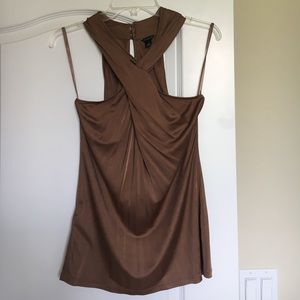 Milk chocolate brown 100% Rayon halter top
